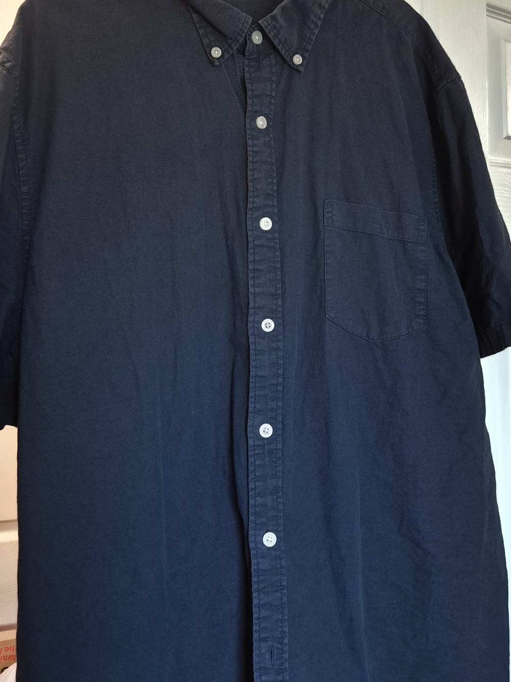 Men's Navy Short-Sleeve Button-Down Shirt XXL